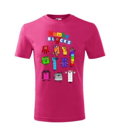 Tricou Personalizat Roz ''Number blocks'' pentru Copii 3
