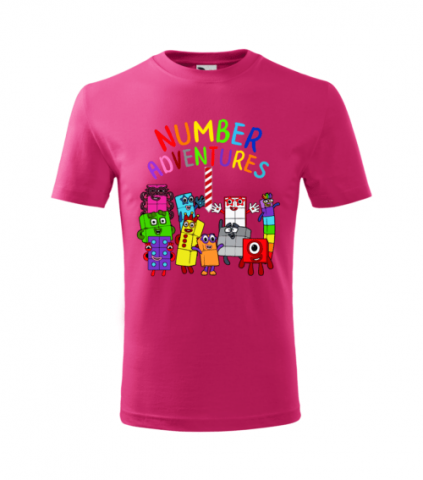 Tricou Personalizat Roz ''Number blocks'' pentru Copii 4