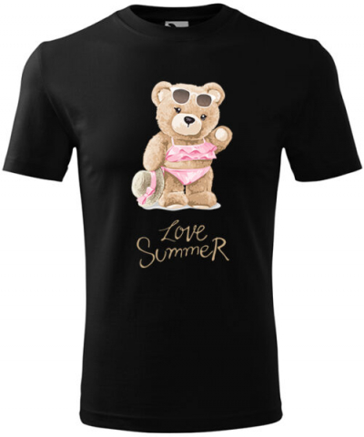 Cadouri personalizate - Bebeluc Print-Tricou Personalizat Ursuleț de Vară – Love Summer, Design Adorabil