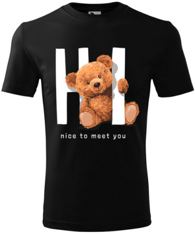 Cadouri personalizate - Bebeluc Print-Tricou Personalizat Ursuleț Salut – Design Hi, Nice to Meet You