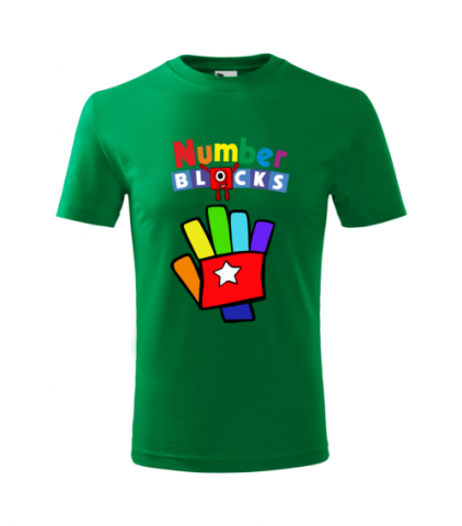 Tricou Personalizat Verde ''Number blocks'' pentru Copii 2