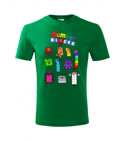 Tricou Personalizat Verde ''Number blocks'' pentru Copii 3