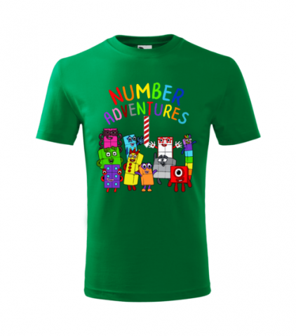 Tricou Personalizat Verde ''Number blocks'' pentru Copii 4