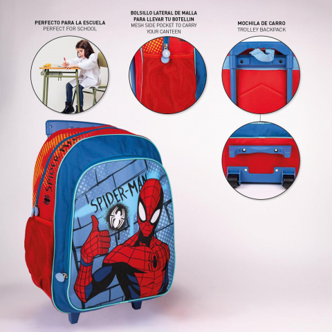 Troler pliabil Spiderman Alright cu buzunar frontal, 31x41x14 cm [6]