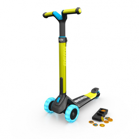 Trotinete copii - Berg Toys-Trotineta BERG Nexo Lime Pliabila cu Lumini si Magnet