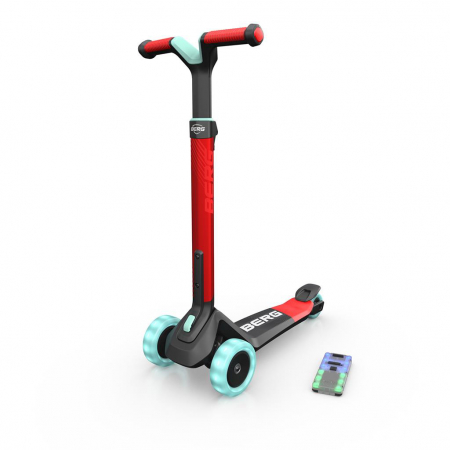 Trotinete copii - Berg Toys-Trotineta BERG Nexo Rosu Pliabila cu Lumini -LED