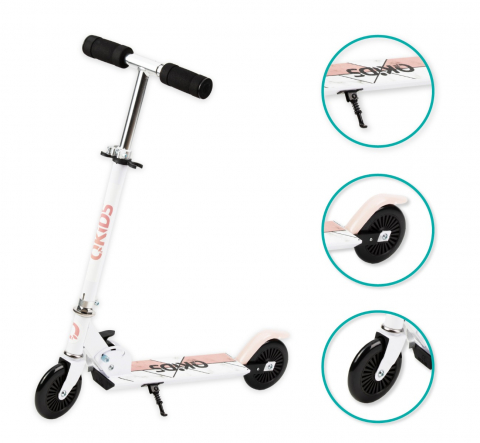 Trotineta copii, QKIDS, FLO Pink, Rulmenti ABEC-9, Roti poliuretan 85A, Ghidon T-shape [2]