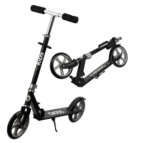 Játékok 6-8 éveseknek - Trotineta freestyle, QKIDS, WEISS Black, Ghidon reglabil pe 3 trepte, Amortizor Easy&Up