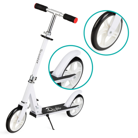 Trotineta freestyle, QKIDS, WEISS White, Ghidon reglabil pe 3 trepte, Amortizor Easy&Up [3]
