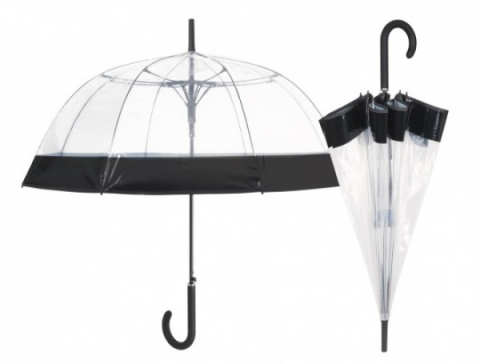 Cadouri botez - Umbrela-dama-automata-Perletti-forma-cupola-cu-margine-neagra-89-cm-diametru-Perletti