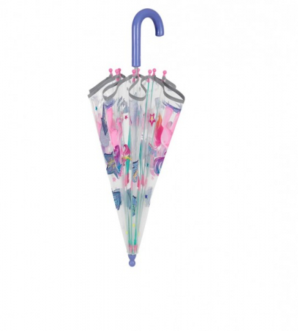 Jucarii sub 50 RON - Umbrela-manuala-Perletti-Unicorn-42-cm-transparenta-Perletti