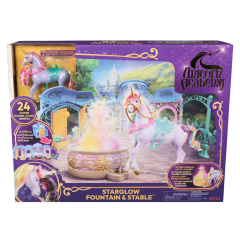 Oktató játékok - Unicorn Academy Set De Joaca Fantana Si Grajd Starglow Si Unicornul Wildstar