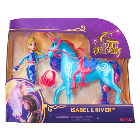 Jucarii educative - Spin Masters-Unicorn Academy Set Unicorn River Si Papusa Isabel