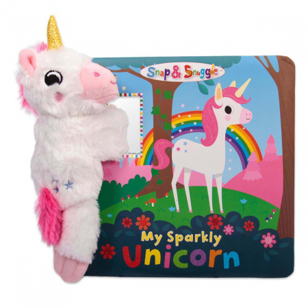 Cadou copii 1 ani - Buddy&Barney Unicornul Meu Stralucitor in Cutie - animalut de plus si carticica in limba engleza