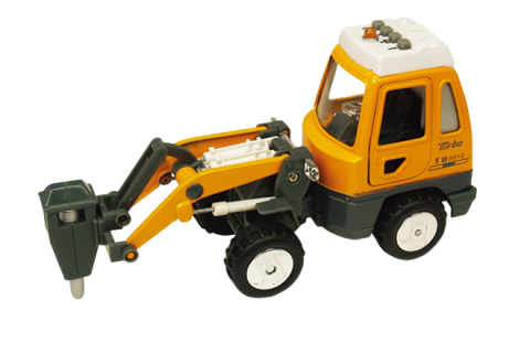 Jucarii educative - Goki-Utilaj de constructii de jucarie cu sunete si lumini, 16-18 cm, ciocan demolator