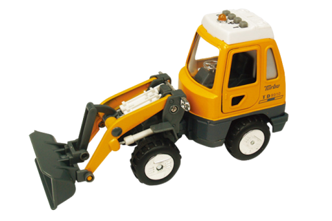 Jucarii educative - Goki-Utilaj de constructii de jucarie cu sunete si lumini, 16-18 cm, incarcator frontal