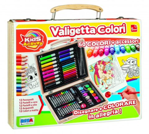 Valiza lemn RS Toys 60 accesorii pentru desen [1]