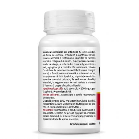 Zenyth-Vitamina C Acid Ascorbic, 1000 mg, 30 capsule, Zenyth [1]