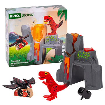 Jucarii 3-5 ani - BRIO-Vulcan in eruptie cu figurina dinozaur pentru trenulete BRIO, 3+ ani