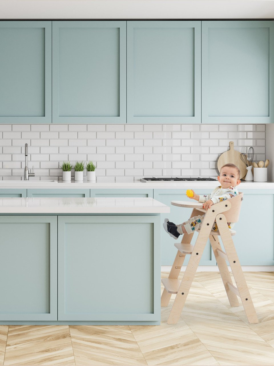 Scaun de masă pliabil din lemn MamaToyz Natural BebePrice.ro [2]