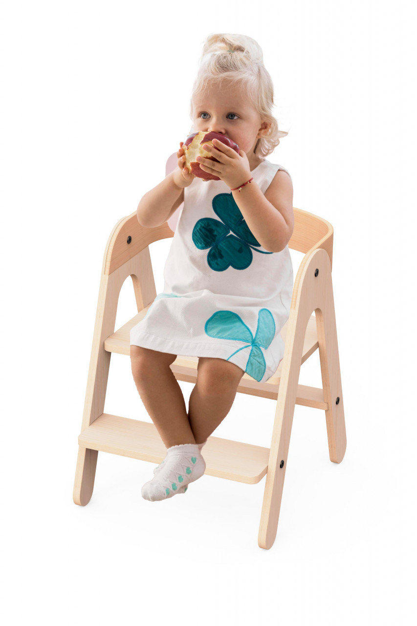 Alimentatie bebe & Accesorii hranire - Scăunel înălțător 2 în 1 din lemn MamaToyz BebePrice.ro