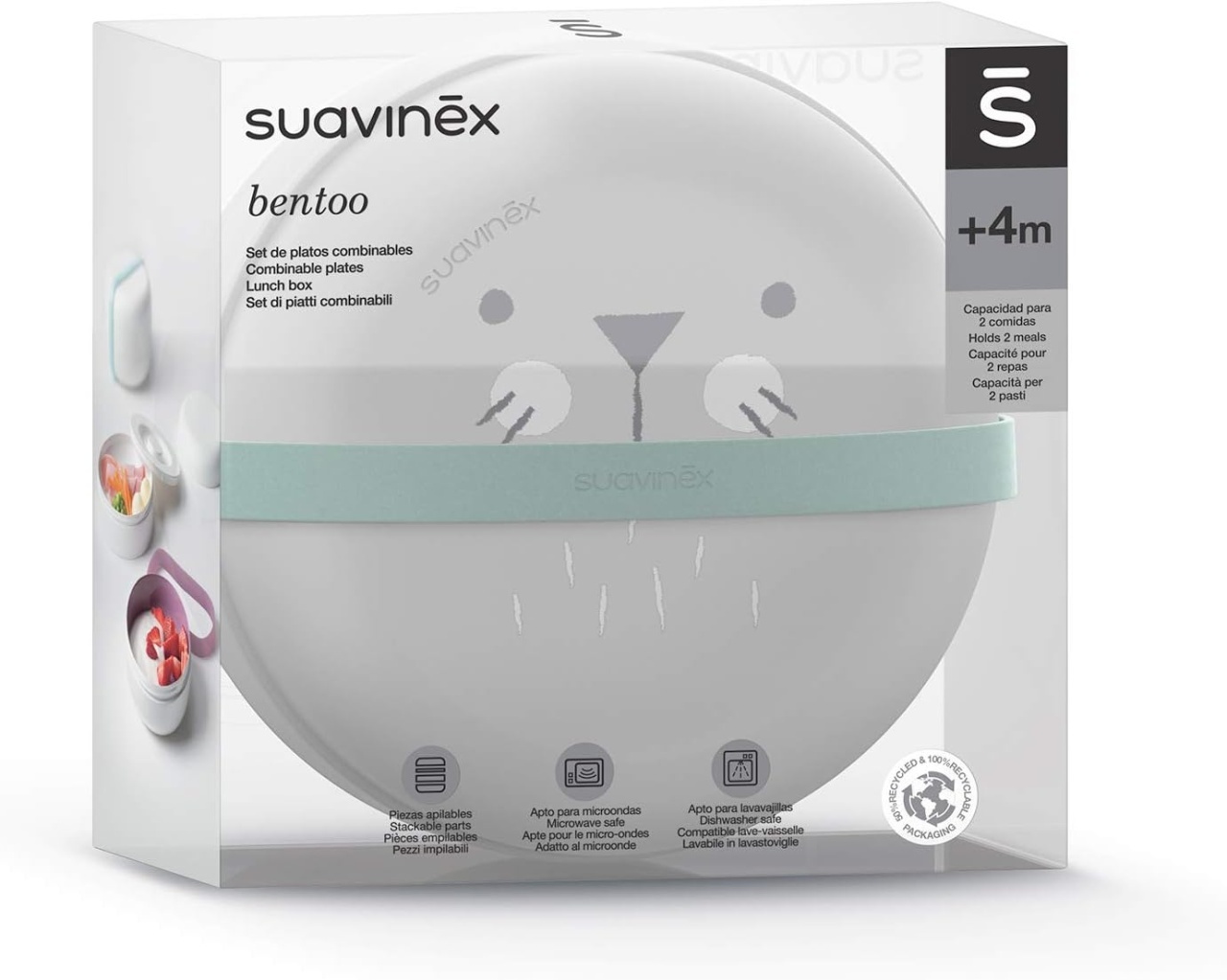 Set boluri pentru prânz Hygge Bentoo Grey 4 luni+ BebePrice.ro [3]