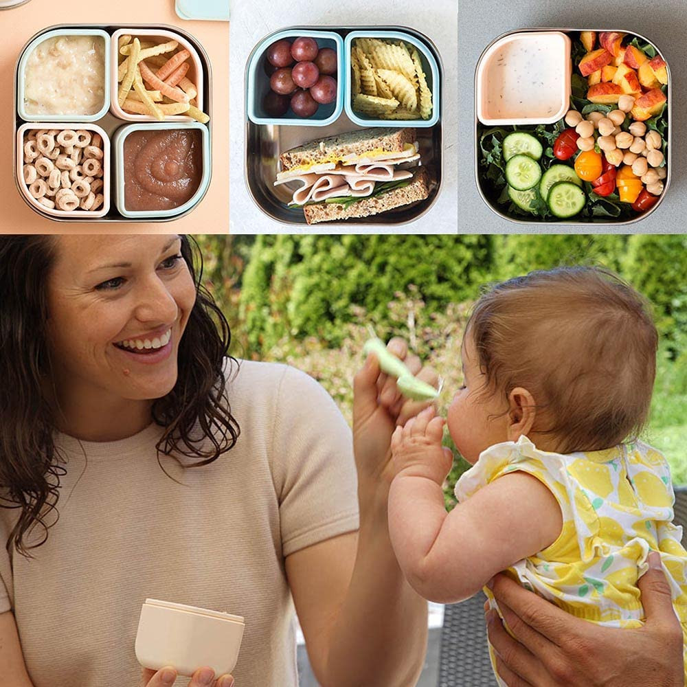 Set Grow Bento cu 2 Silipods 3 piese Keylime Grey BebePrice.ro [1]