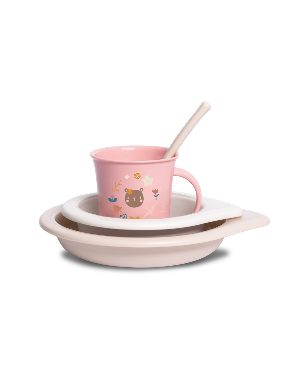 Alimentatie bebe & Accesorii hranire - Set pentru masă Forest Pink 6 luni+ BebePrice.ro