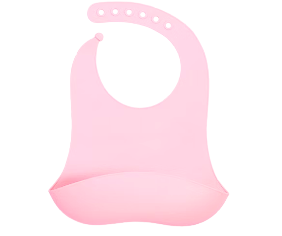 Baveta din silicon cu buzunar, impermeabila, fara BPA, Pink, BebePrice [8]