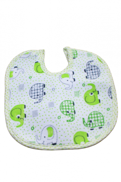 Baveta impermeabila, Baby Elephant, Green, BebePrice [3]