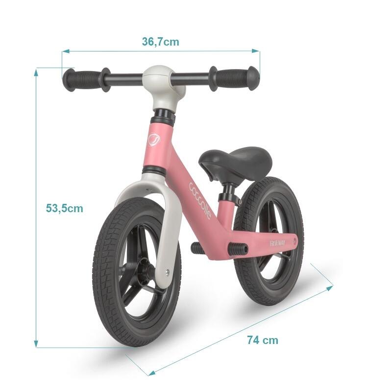 BBP-325010210 Bicicleta fara pedale First Way Blush Pink manevrare cu o singura mana si 45 50 cm BebePrice.ro [8]