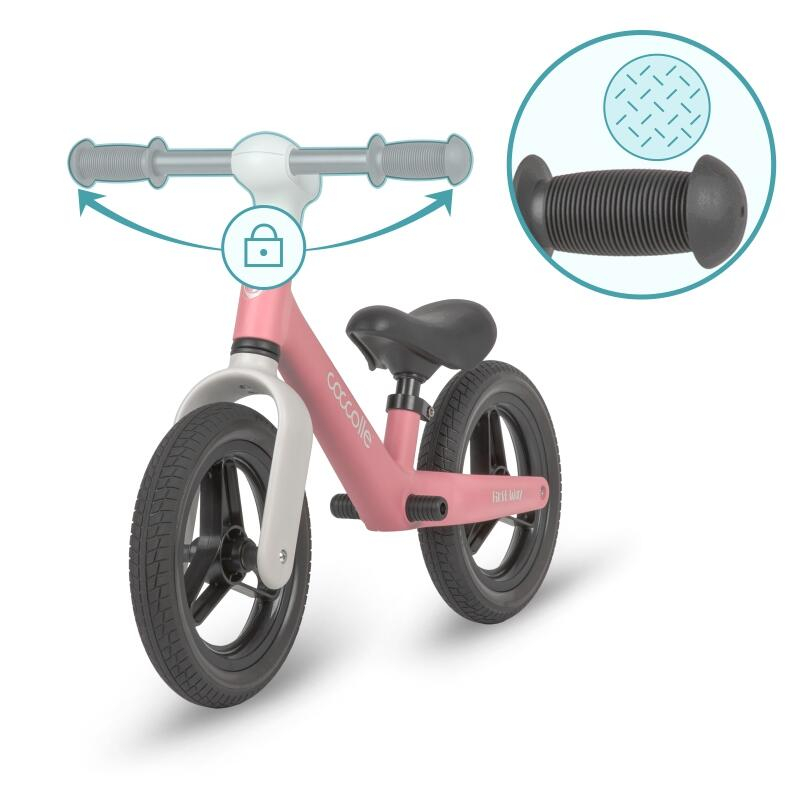 BBP-325010210 Bicicleta fara pedale First Way Blush Pink manevrare cu o singura mana si 45 50 cm BebePrice.ro [7]