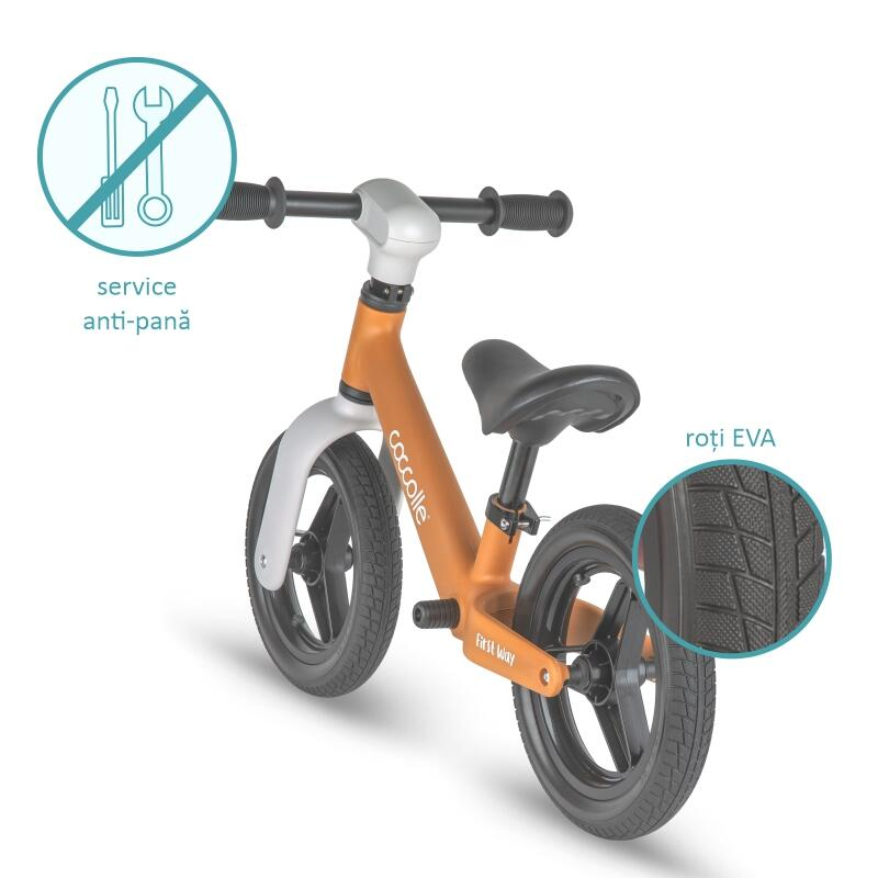 BBP-325010243 Bicicleta fara pedale First Way Cookie Beige manevrare cu o singura mana si 45 50 cm BebePrice.ro [11]