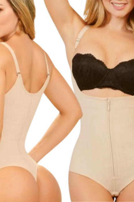 Body modelator cu fermoar, Invisible, tanga, Beige, BebePrice [5]
