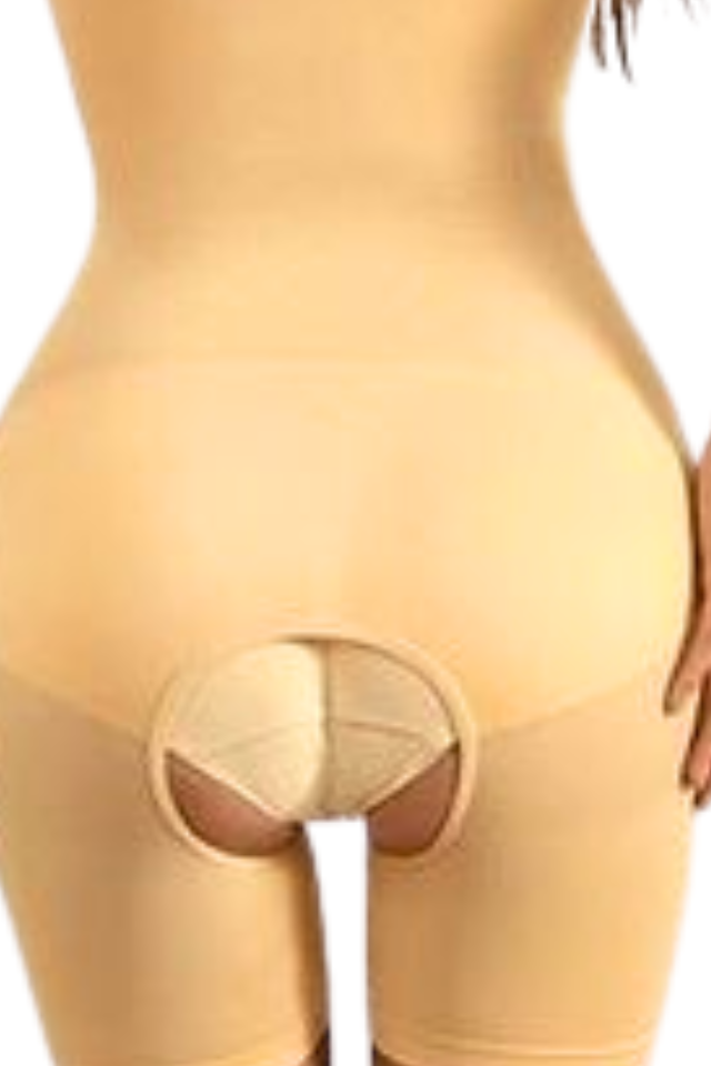 Body modelator, efect de aplatizare, prindere mos si baba, decupat, Invisi, Beige, BebePrice [10]
