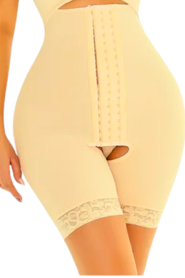 Body modelator, efect de aplatizare, prindere mos si baba, decupat, Invisi, Beige, BebePrice [9]