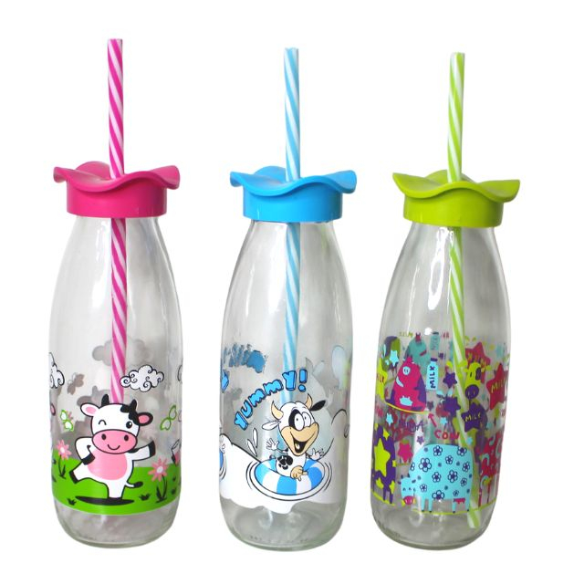 Sticla cu pai si capac, Cow, Green, 500 ml [2]