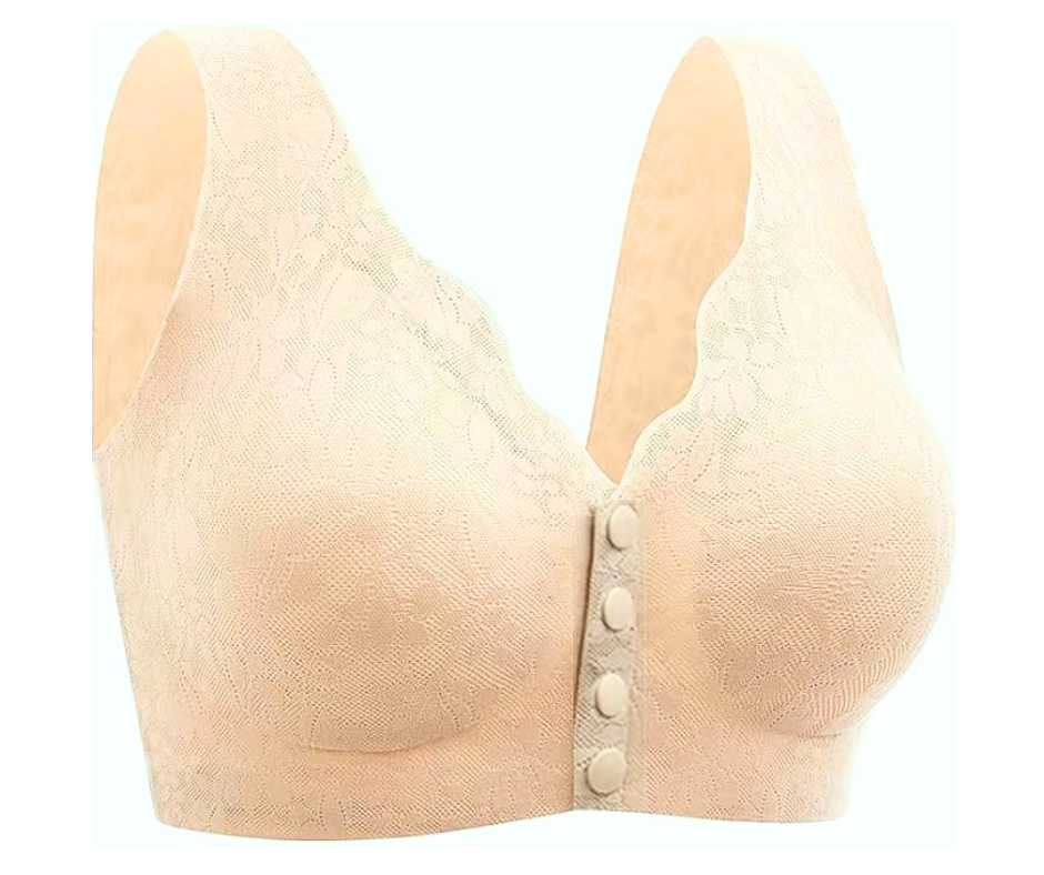 Sutien din dantela, deschidere in fata, Invisi Delicate, Soft Beige, BebePrice [2]