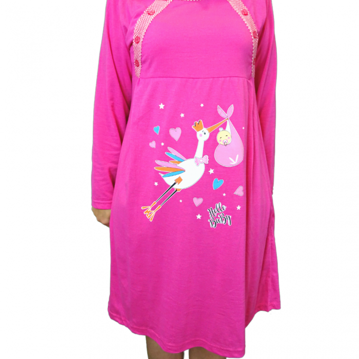 Camasa de alaptare, Baby Birds, Ciclame, maneca lunga [4]