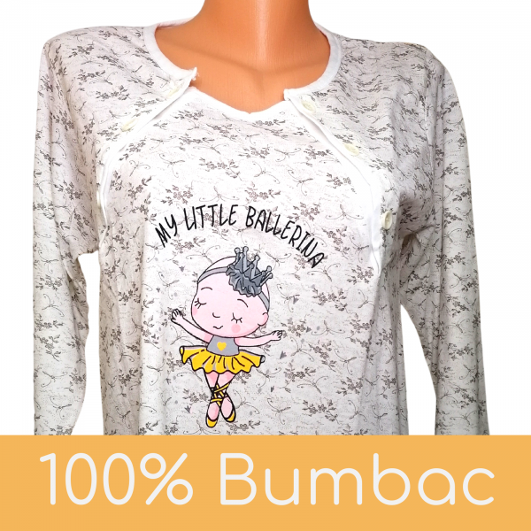 Camasa alaptare Little Ballerina, White Flower BebePrice [2]