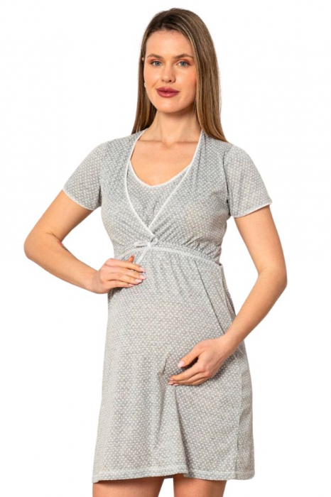 Camasa de alaptare, Carola, Grey, Maneca Scurta , Bebeprice [2]