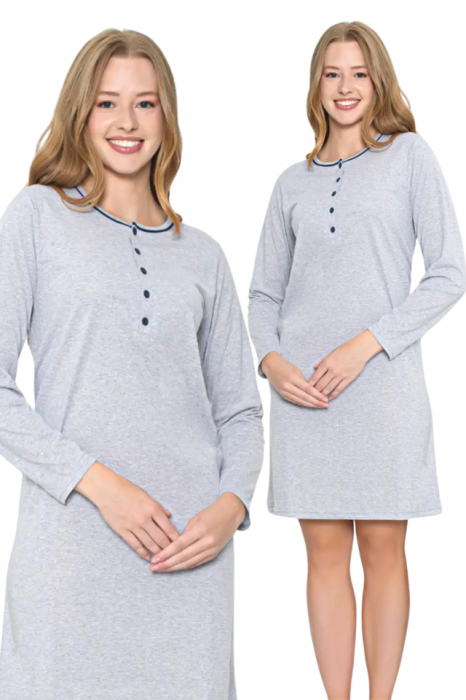 Camasa de alaptare, Clara, Grey, Maneca Lunga , Bebeprice [4]