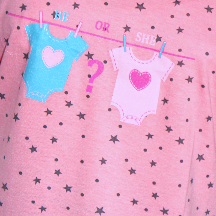 Camasa de alaptare, He or She, maneca scurta, Pink [2]