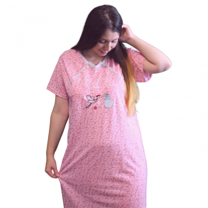 Camasa de alaptare Clarice, Pink, maneca scurta [3]