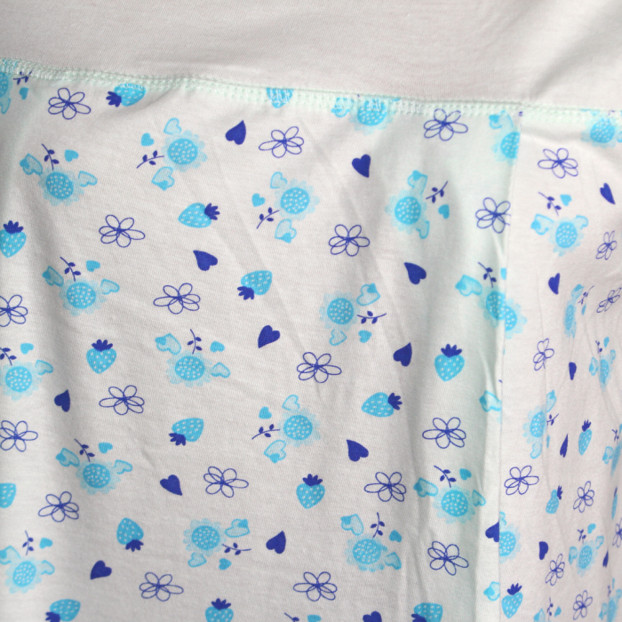 Camasa de alaptare, Flowers,Turquoise, maneca scurta [6]