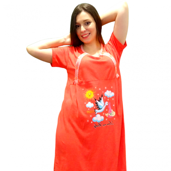 Camasa de alaptare RED, Baray, Maneca scurta, BebePrice [2]