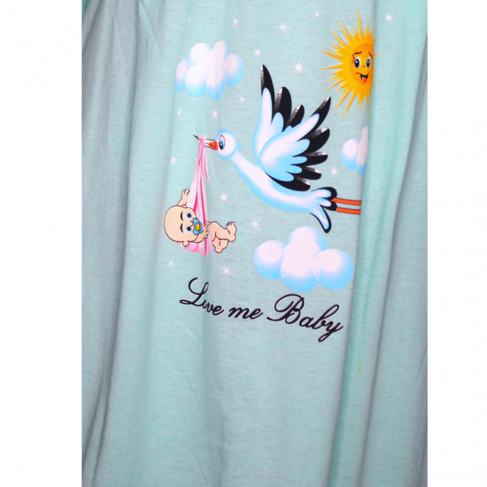 Camasa de alaptare, Love Me Baby, turquoise, maneca lunga [4]