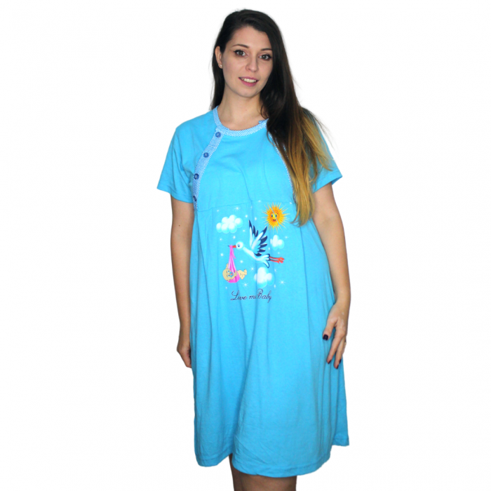 Camasa de alaptare, Love Me Baby, Cielo, maneca scurta [2]