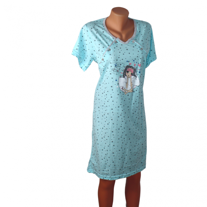 Camasa de alaptare  Pretty Lady, Blue, maneca scurta [4]