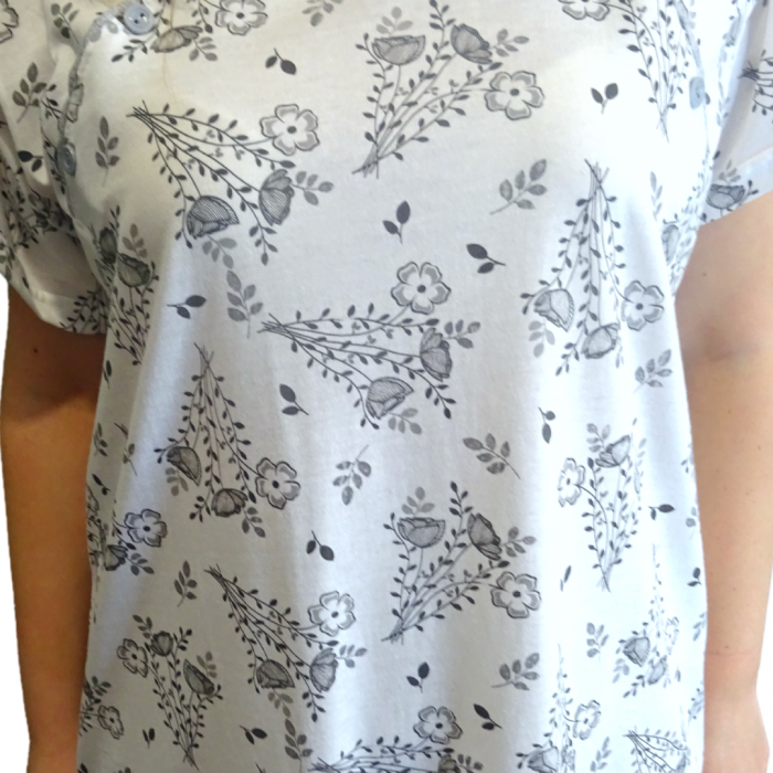 Camasa de alaptare Sensitive Leaf White, Betul, Maneca scurta, BebePrice [4]